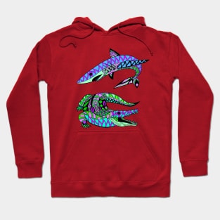 the shark and the crocodile ecopop artpop Hoodie